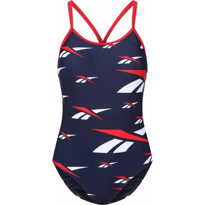 Reebok dámske plavky MASIE tmavo modrá biela červená
