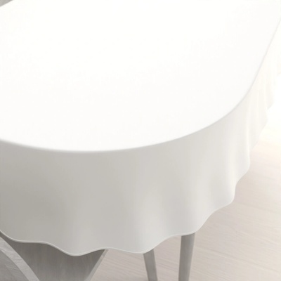 Biante Dekoračný oválny obrus Rongo RG-032 Krémový biely 100x140 cm