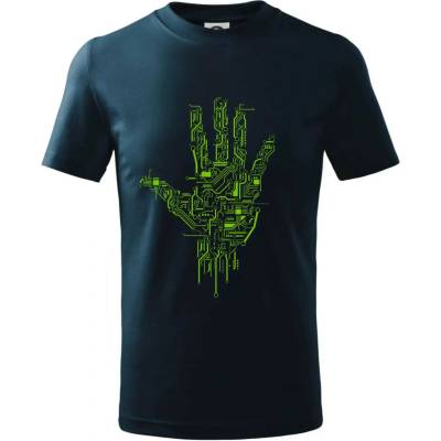 Tlačený spoj ruka tričko detské Tmavomodrá