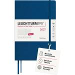 Leuchtturm1917 Daily Calendar 2027 Medium (A5) - English, Indigo, 145 x 210 mm, January-December (12 months), 1 page per day, hourly grid 7: 00-22: 00, hardcover, 80 g/m2 paper - 400330 (400330)