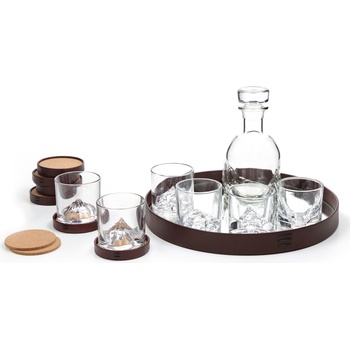Liiton Декантер за уиски Luxury Peaks с чаши, чинийки и поднос 14 части (L10600)