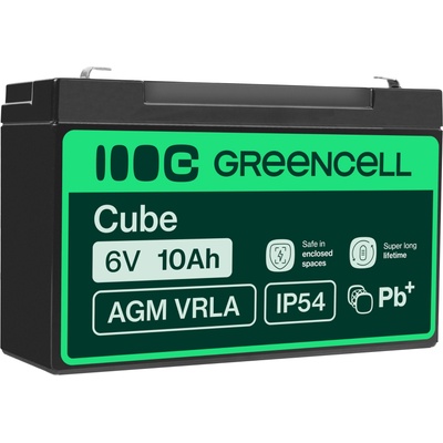 Green Cell Green Cell® AGM 6V 10Ah battery VRLA lead battery lead battery replacement battery gel battery battery cycle-proof unmanned toys, electric toys, alarm, emergency power, children's vehicles, children's quad - AGM16