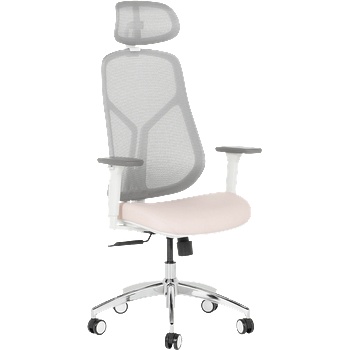 Bittel Ергономичен стол Carmen 7901 W еко кожа - сив-розов (3520183)