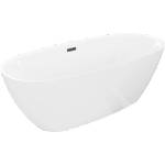 Mexen Luvo Slim свободностояща вана 170 x 75 см, бяла, черен преливник - 52801707500-70 (52801707500-70)