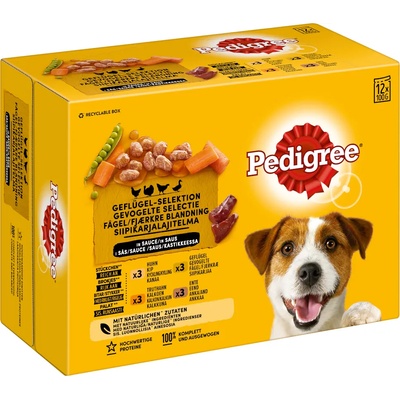 PEDIGREE 48х100г Pedigree, консервирана храна за кучета - птиче месо в сос