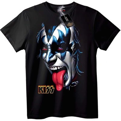 NOONEBRAND Тениска KISS Боядисани Лица - 4XL, Black