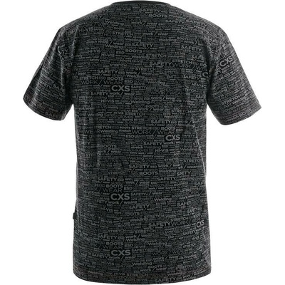CXS tričko Darren krátký rukáv potisk CXS logo černé