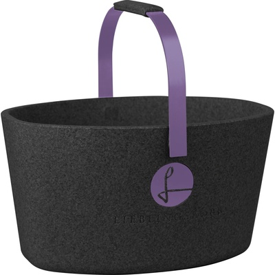 Milovaný košík černý s fialovou - LIEBLINGSKORB Basic deep black perlviolett
