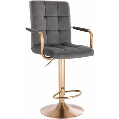 LuxuryForm Design Verona Gold Velur na zlatom tanieri tmavo šedá