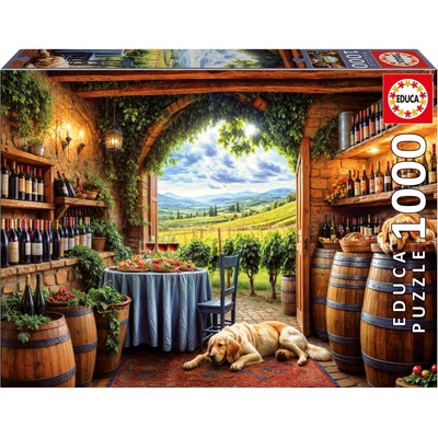 Educa Пъзел Educa - Кучета и вино, 1000 части (EDU20292)