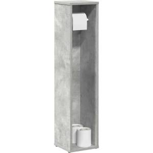 vidaXL Шкаф за баня с поставка за ролки, бетонно сив, 20, 5x20x90 см (858509)