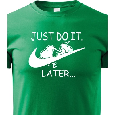 Bezvatriko.cz dětské tričko s potiskem Just do it tomorrow zelená
