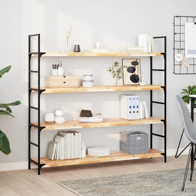 vidaXL Плаващи рафтове, 4 бр. , 140x30x4 см, необработена масивна дървесина, акация (3279466)