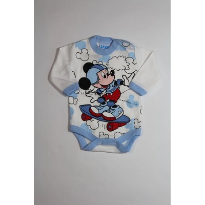 БЕЙБ ФЕШЪН ЕООД Боди с дълъг ръкав в бяло и синьо, 56