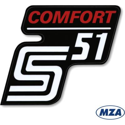 Nálepka schránky "COMFORT", ČERVENÁ (MZA) - Simson S51