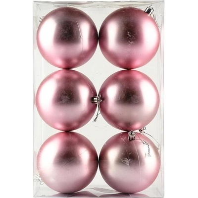 DECOLED Plastové gule priem. 10 cm jemne ružové 6× matná