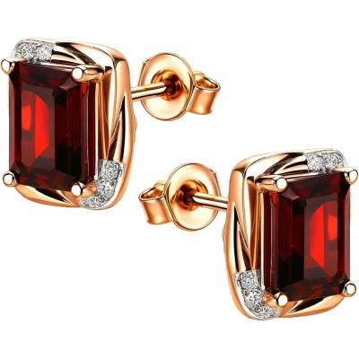 Zlaton Náušnice z kombinovaného zlata s granátem 1.1cm 4.05g O28052505760