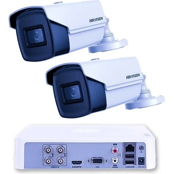 HIKVISION Комплект Видеонаблюдение 2 Bullet Камери 8MP 60m IR H. 265+ 4K DVR (ZK22460E)