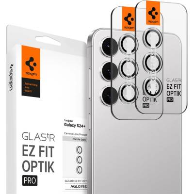 Spigen Glas. tR EZ Fit Optik Pro Lens Protector 2 Pack - 2 комплекта предпазни стъклени лещи за камерата на Samsung Galaxy S24 Plus (сив)