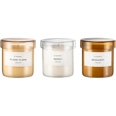 Blomus (Германия) Комплект ароматни свещи blomus valoa с различни аромати - Ø7 х 8 см - 3 броя (blomus 69195)