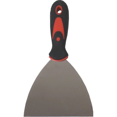 TOPTRADE špachtle nerezová 125 mm s ergonomickou gumovou rukojetí (profi provedení)