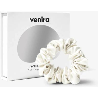 VENIRA scrunchie hedvábná gumička, bílá