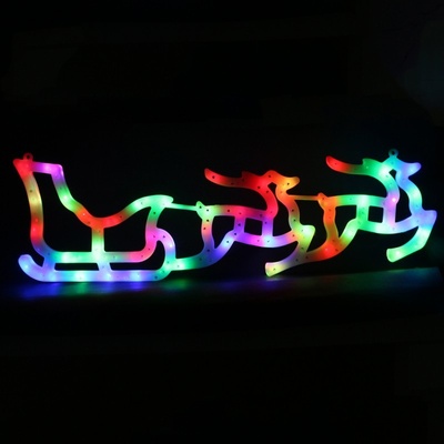 eCa Vianočné LED Sane so sobmi 61 x 19 cm IP20 multicolor