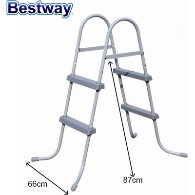 Bestway Стълба за басейни с височина 76 и 84 см, 87x66см, Bestway 58430 Flowclear (58430)