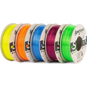 Spectrum 80889 3D нишка, 5Pack PLA Crystal, 1, 75mm, 5x250g, Многоцветен (Син, Жълт, Розов, Зелен, Оранжев) (80889)