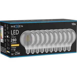 Mexen Vintis 10x LED филаментна крушка E27, G95, 4W, Топла - 2200K, 280 lm, димна (L157-E27-0422-70x10)