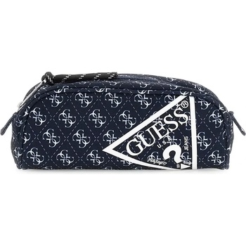 Guess Тъмно син несесер с бяло лого Guess с цип