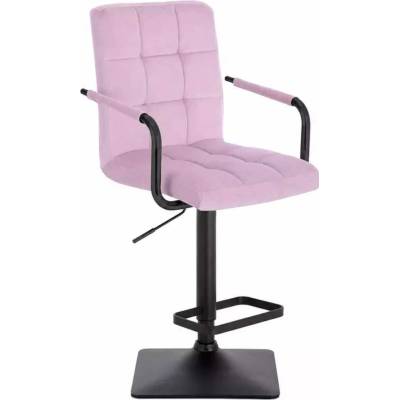 LuxuryForm Design Verona Black Velur na čiernej hranatej podstave levanduľová