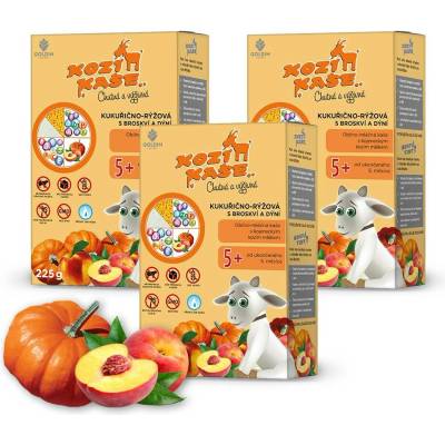 Goldim kozí kukuřično rýžová s broskví a dýní multipack 3 x 285 g