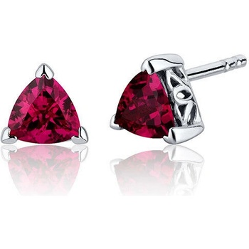 Eppi Strieborné napichovacie náušnice s rubínmi Abha E19497