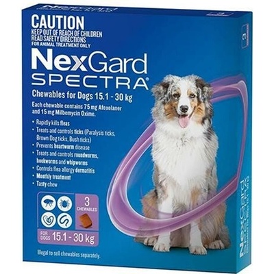 NexGard Spectra L 15–30 kg žuvacie tablety 3 x 1 tbl.