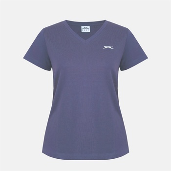 Slazenger Дамска тениска Slazenger Ladies V Neck Tee Shirt - Charcoal