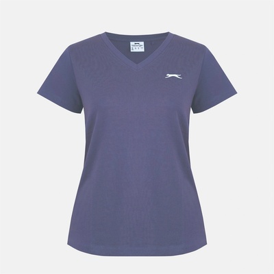 Slazenger Дамска тениска Slazenger Ladies V Neck Tee Shirt - Charcoal