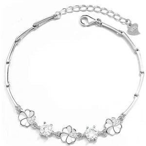 Silenti Jewelry Сребърна гривна "Детелина" - Сребърен
