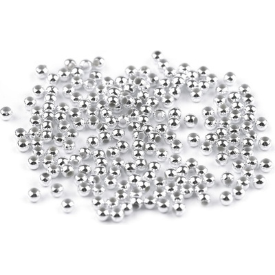 Prima-obchod Plastové voskové korálky / perly Glance Ø3 mm, barva 2 stříbrná