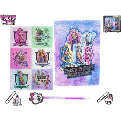 Mikro trading Monster High Deníček plyšový s nálepkami