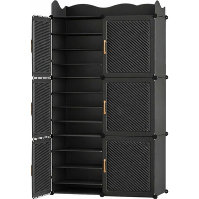 Hogler 3866 Variabilní regálový systém 6 modulů, 84 x 145 x 32 cm, černá – Zboží Dáma