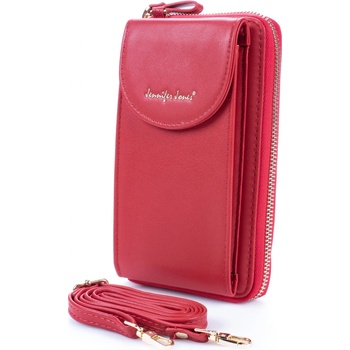 Pouzdro Jennifer Jones Mini kabelka na telefon a peněženka s popruhem na krk červené 1125