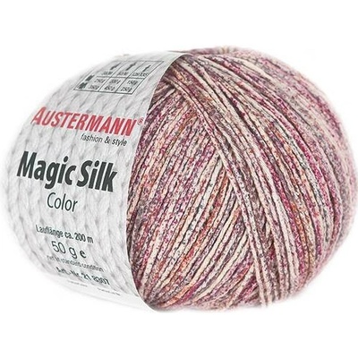 Austermann MAGIC SILK COLOR - 100% hedvábí - Ručně pletací příze Barva: 103 BEERE