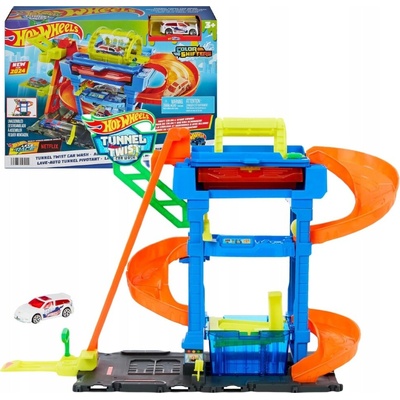Mattel Hot Wheels City color shifters autoumývačka s otočným tunelom HTN80