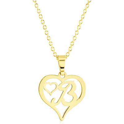 Gemmax Zlatý řetízek s písmenkem B - srdíčko GLSYN-55991-36261