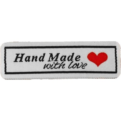 Pro Háčkování Látková cedulka Hand Made bílá