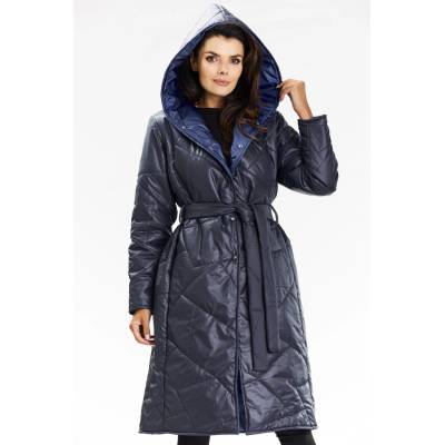 Awama Woman's Coat A686 Navy Blue čierna