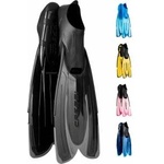 Cressi-Sub Cressi Agua Fins Swimming Fins - Adjustable Foot Section for Diving - Ergonomic Short Fins Adults & Children - Durable Fin Material - Black/Sheer Joy - 37/38 - CA205037