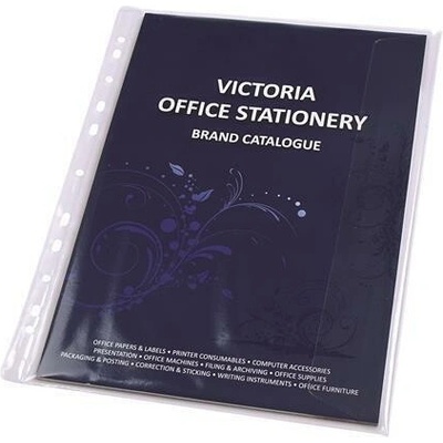 VICTORIA Obal na katalog s chlopní, transparentní, A4, 150 micron, VICTORIA ,balení 10 ks