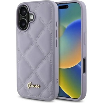 GUESS Калъф Guess Quilted Metal Logo за iPhone 16 - светло лилав (3666339346461)